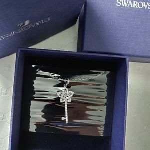 Swarovski Lady Flower Pendant Key Dainty Necklace